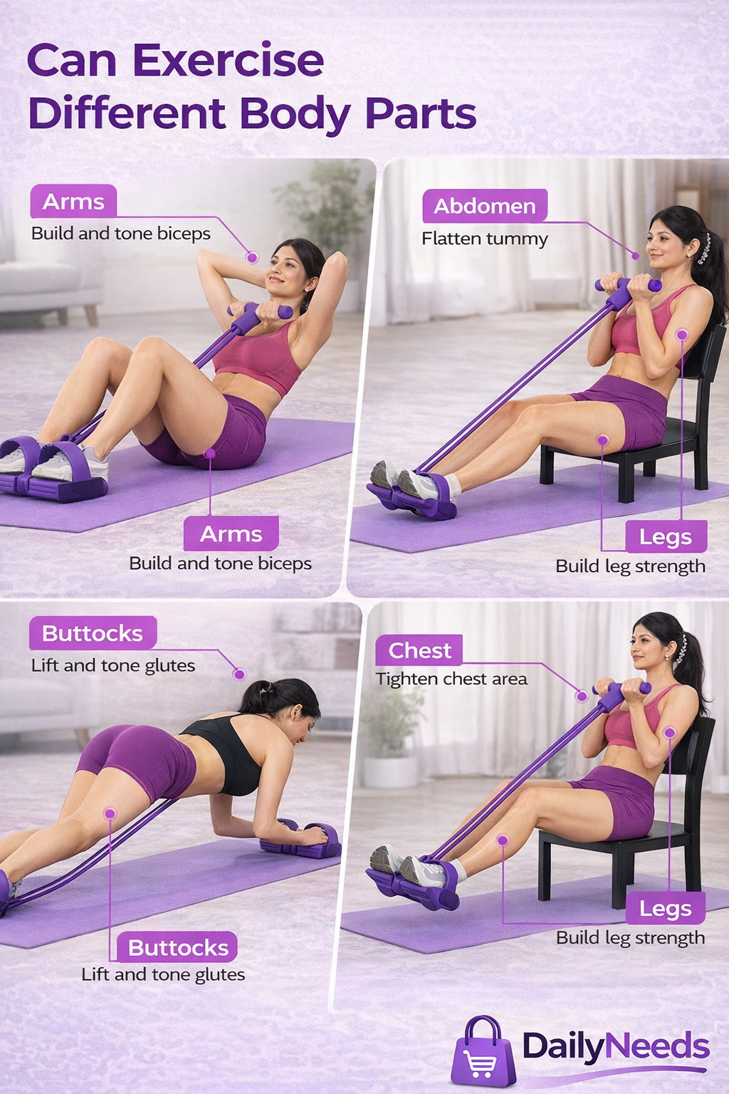 DailyNeed Resistance Tube Pedal Trainer